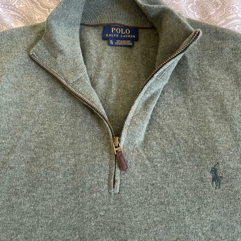 Polo by Ralph Lauren Zip-Up Sweater khaki green XL
